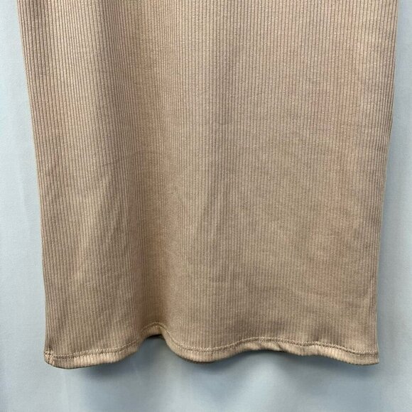 Jess Lea Womens Cara Bodycon Dress Brown Latte Ribbed Scoop Neck Sleeveless S - Picture 7 of 11